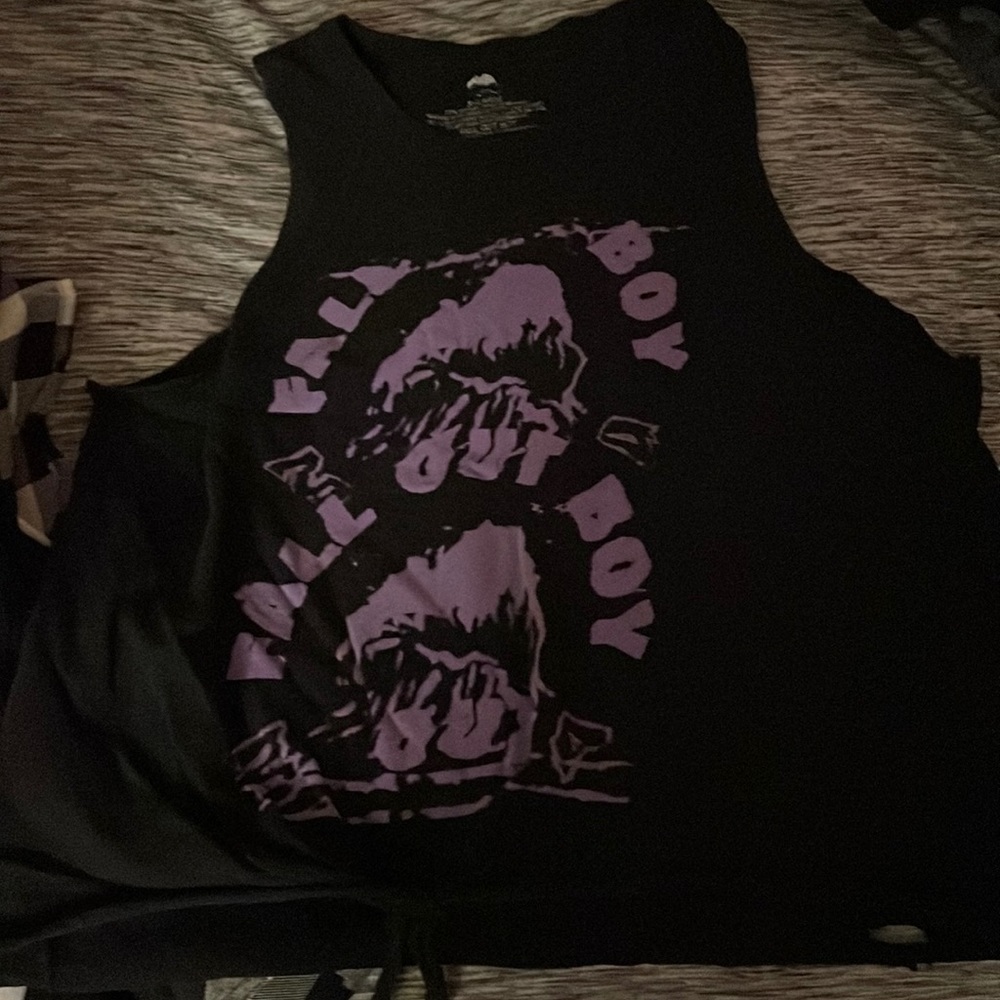 Black fall out boy muscle top from hot topic